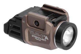 Compact, flat dark earth anodized weapon light.